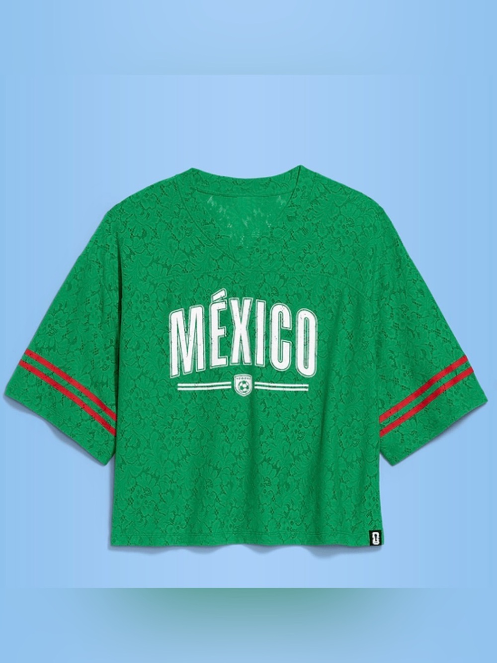 ⚽️FIFA World Cup 26™ Mexico Boxy Lace V-Neck T-Shirt